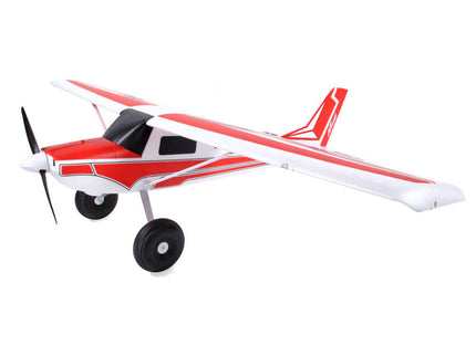 Red toy airplane on a white background