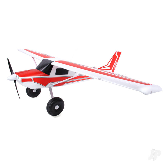 Red toy airplane on a white background