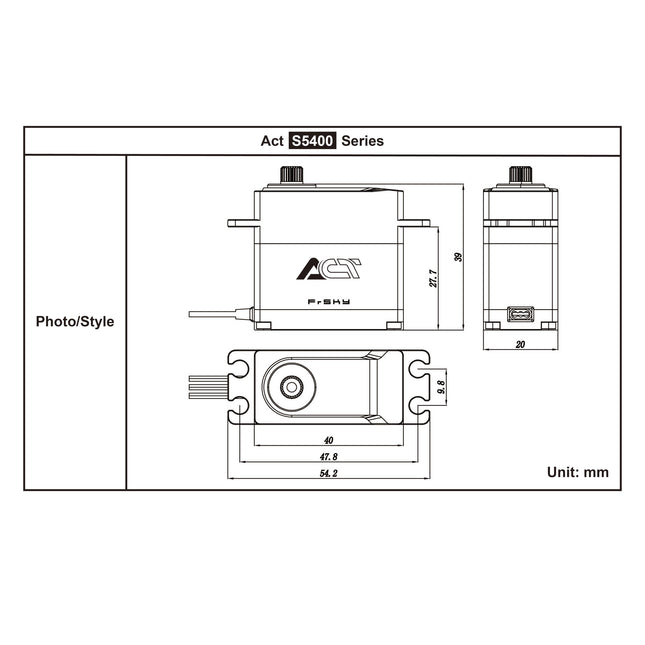 FrSky Act S5415H Coreless HV Servo 71kg High Torque Metal Gear Servo
