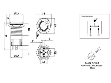 AR Push Button Switch Actuator with LED – Smart Bus / Smooth Flite Compatible