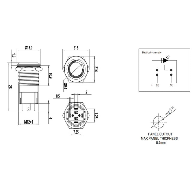 AR Push Button Switch Actuator with LED – Smart Bus / Smooth Flite Compatible