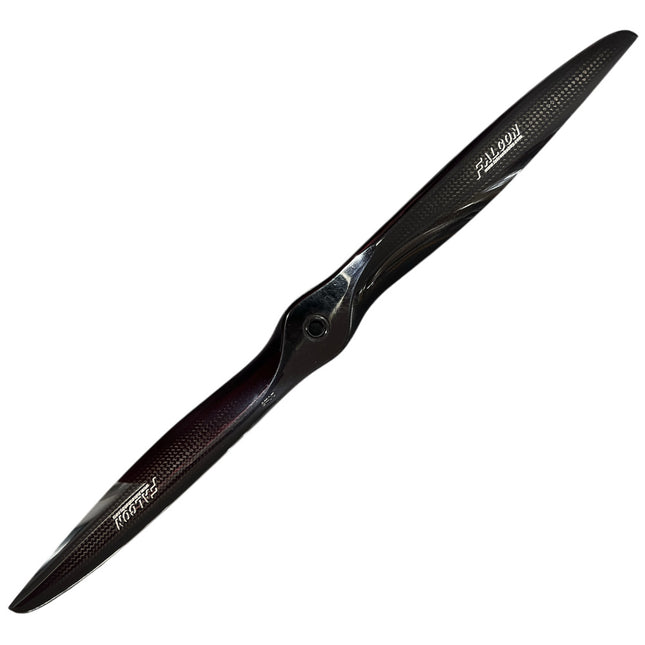 Black airplane propeller on a white background