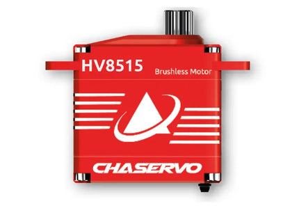 Red brushless motor with 'HV8515' and 'Chaservo' branding on a white background