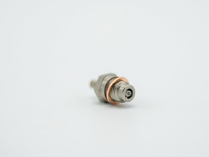 Metal valve stem on a white background