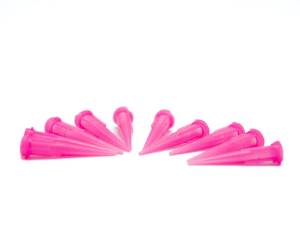 Pink cone-shaped objects on a white background
