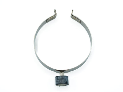 Metal ring with screws and a black rubber component on a white background, featuring 'Silencer MTV Systems' logo.