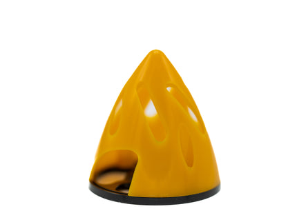 Yellow cone-shaped object on a white background