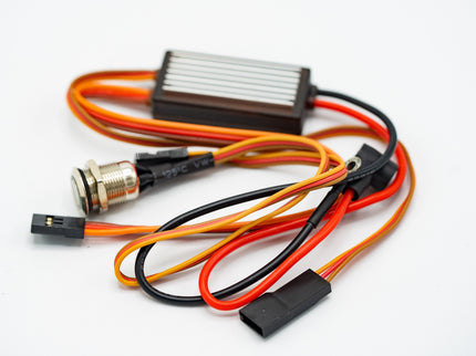 Electronic components with wiring on a white background