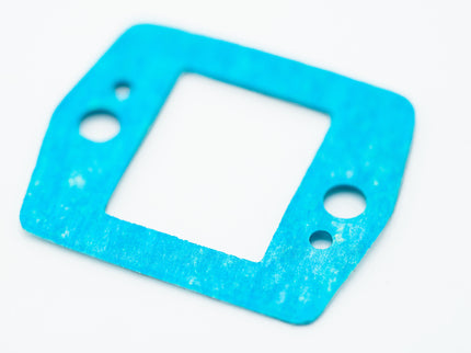 Blue square rubber gasket on a white background