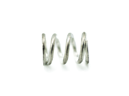 Metallic spring on a white background