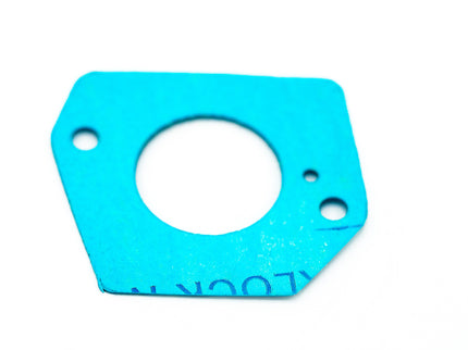 Blue gasket with circular cutout on a white background