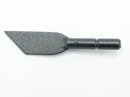 Gray arrowhead on a white background