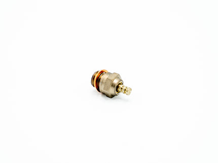 Metal valve core on a white background