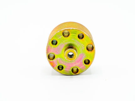 Colorful wheel or pulley system on a white background