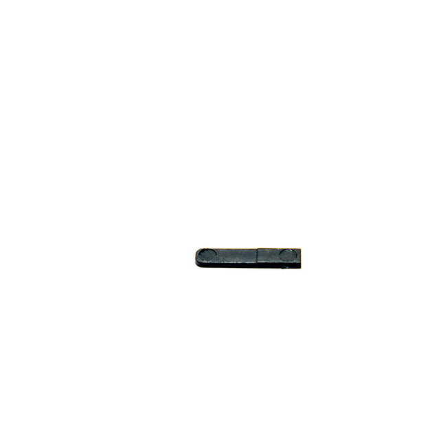 Black rectangular object on a white background