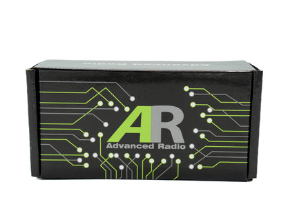 Black box with 'AR Advanced Radio' branding on a white background
