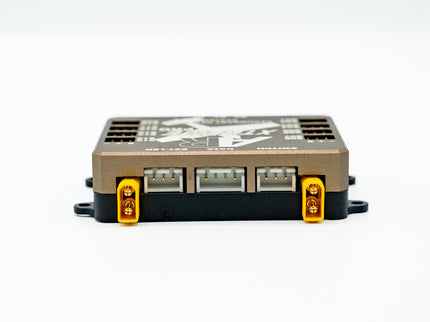 Electronic device with multiple ports on a white background