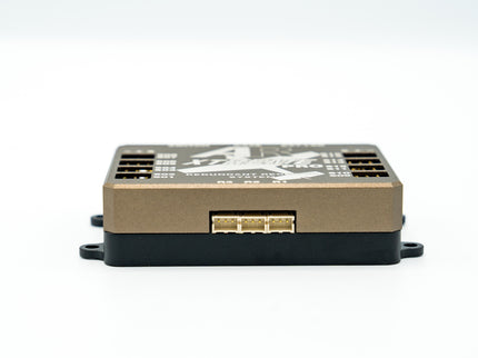 Electronic device with connectors on a white background