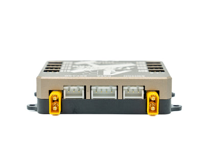 Electronic module with connectors on a white background