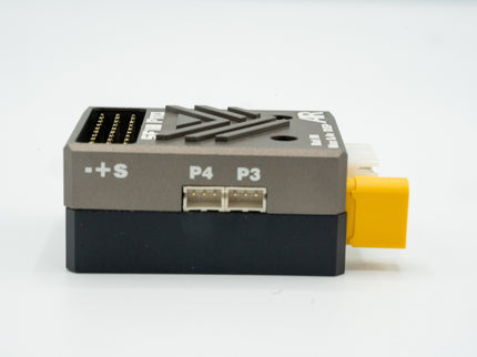 Electronic module with connectors on a white background