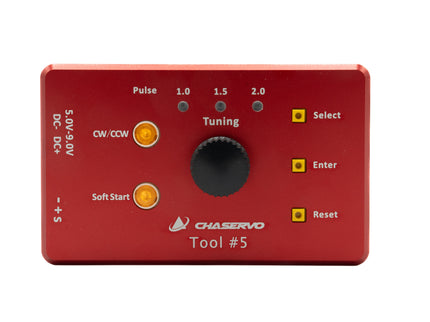 Red electronic device with buttons and labels on a white background
