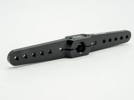 Black metal bracket on a white background