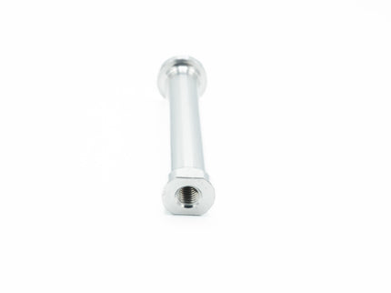 Metallic screw on a white background