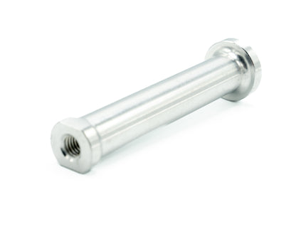 Metallic cylindrical object on a white background