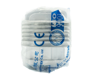 DLE 30CC Cylinder Head in packagiing bag on white background