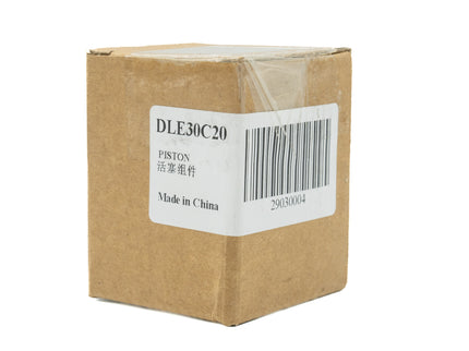 Brown cardboard box with a label and barcode on a white background