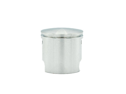 Silver metal canister on a white background