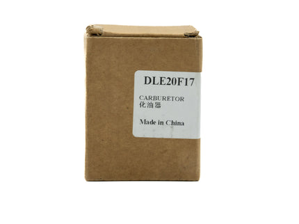 Brown cardboard box with a label on a white background