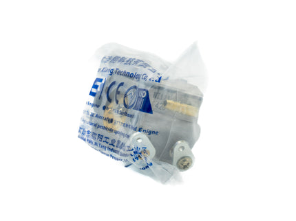 Medical device with packaging on a white background