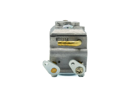Mechanical component with gold accents on a white background