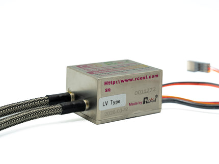 Electronic component with cables on a white background