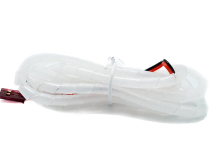 White cable with connectors on a white background