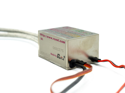 Electronic device with wires on a white background