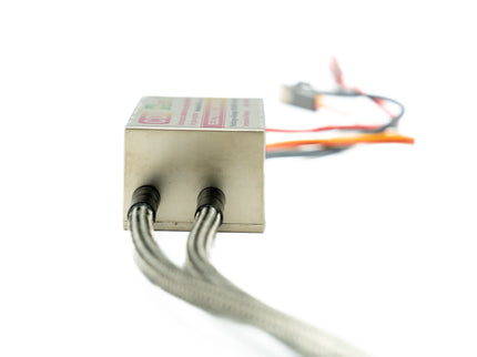 Electronic component with wires on a white background