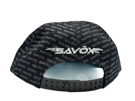 Black cap with Savox logo on a white background