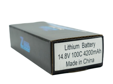 Lithium battery packaging with specifications on a white background