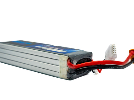 Lithium-ion battery pack with connectors on a white background