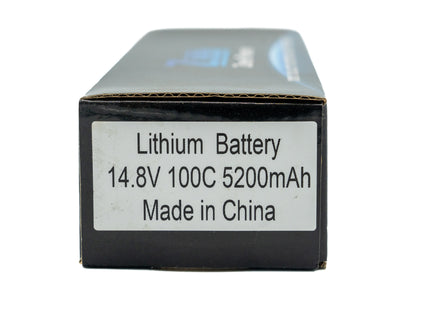 Lithium battery packaging with specifications on a white background