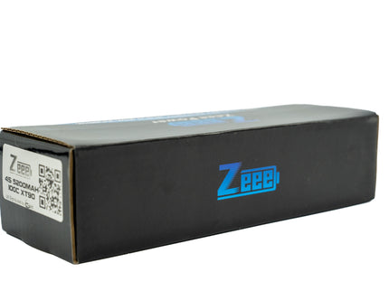 Black rectangular battery packaging with 'Zee' branding on a white background