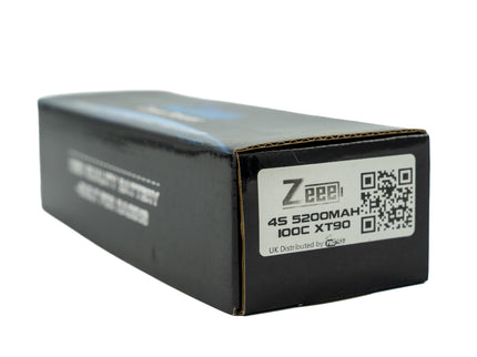 Black battery packaging with Zeepe logo and product details on a white background
