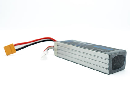 Battery pack with connectors on a white background
