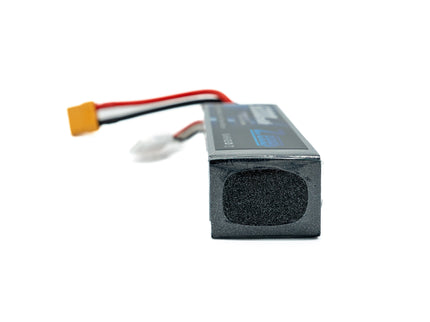 Lithium-ion battery with connector on a white background