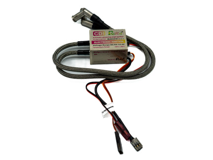 Electronic module with wiring on a white background