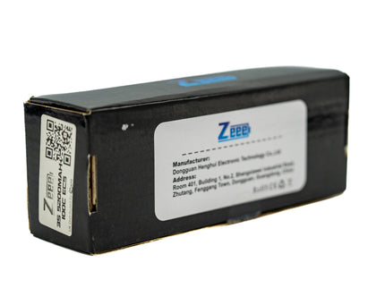 Black rectangular battery with ZeeP branding on a white background
