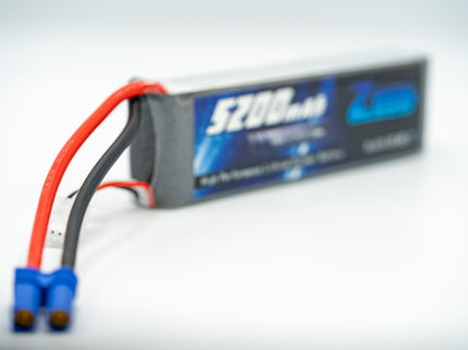 Battery pack with red and black connectors on a white background