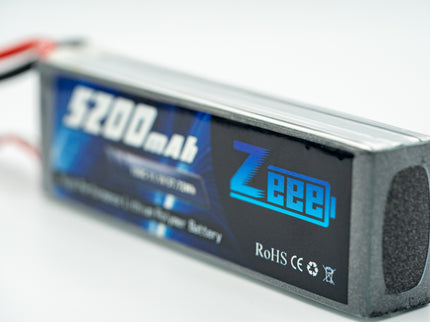 Battery pack with 'Zeee' branding and specifications on a white background